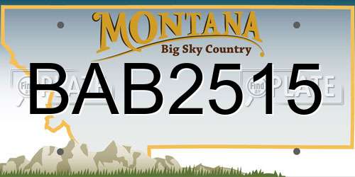 BAB2515 Montana License Plate