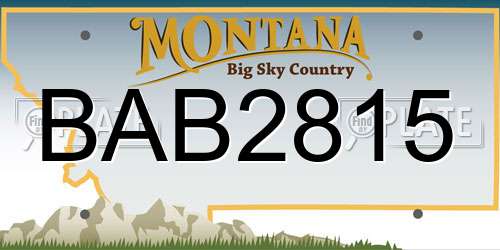 BAB2815 Montana License Plate