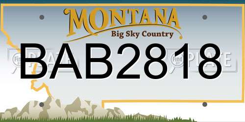 BAB2818 Montana License Plate