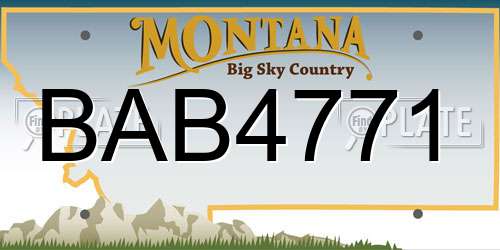 BAB4771 Montana License Plate