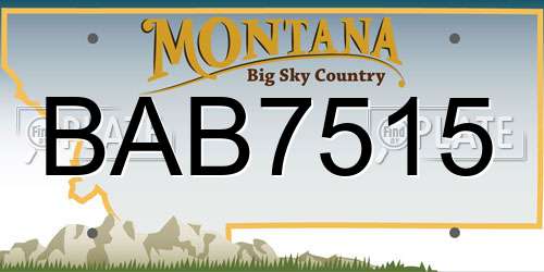 BAB7515 Montana License Plate