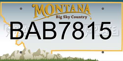 BAB7815 Montana License Plate