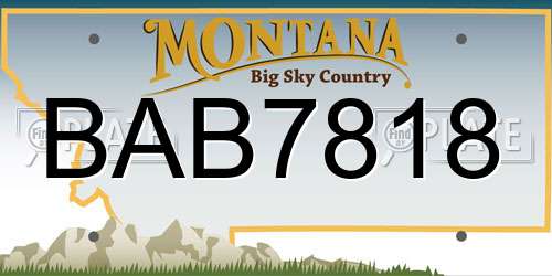 BAB7818 Montana License Plate