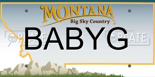 BABYG Montana License Plate