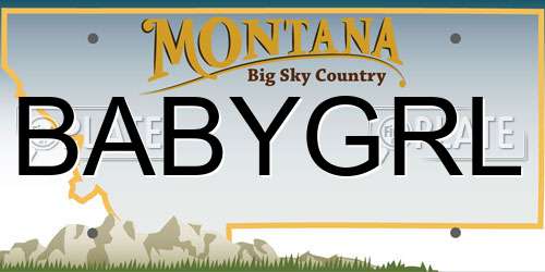 BABYGRL Montana License Plate