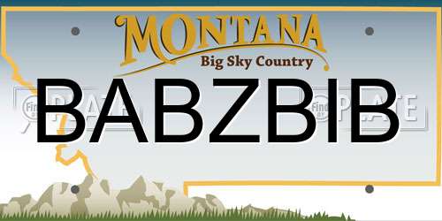 BABZBIB Montana License Plate