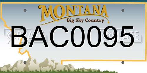 BAC0095 Montana License Plate