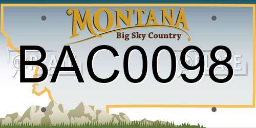 BAC0098 Montana License Plate