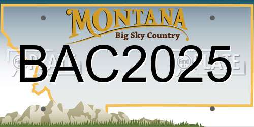 BAC2025 Montana License Plate