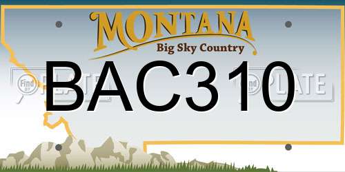 BAC310 Montana License Plate