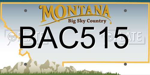BAC515 Montana License Plate