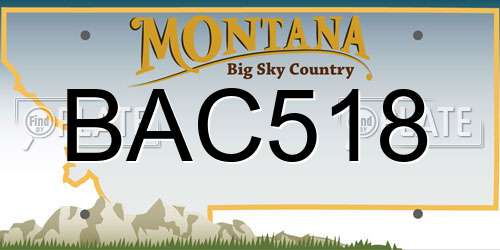 BAC518 Montana License Plate