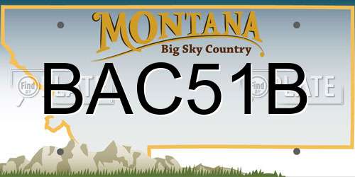 BAC51B Montana License Plate