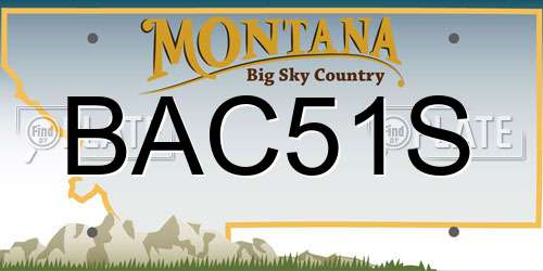 BAC51S Montana License Plate