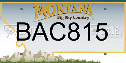 BAC815 Montana License Plate