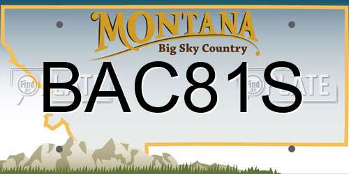 BAC81S Montana License Plate