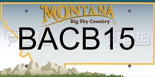 BACB15 Montana License Plate