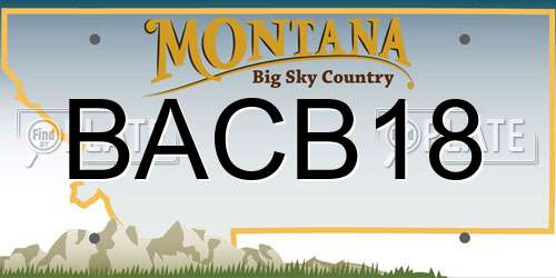 BACB18 Montana License Plate
