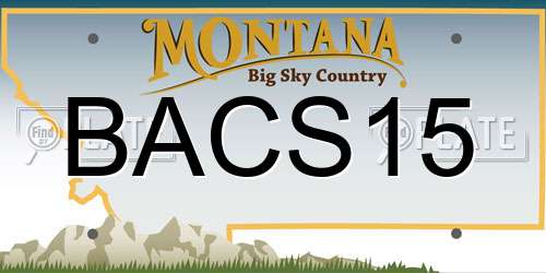 BACS15 Montana License Plate