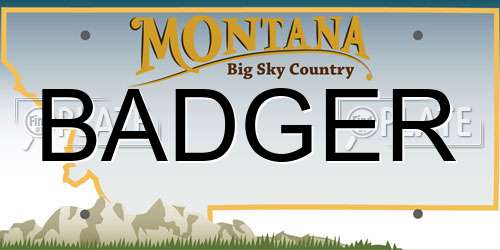 BADGER Montana License Plate