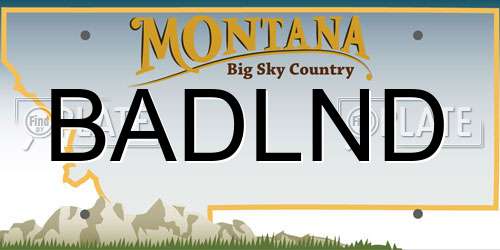 BADLND Montana License Plate