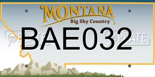 BAE032 Montana License Plate