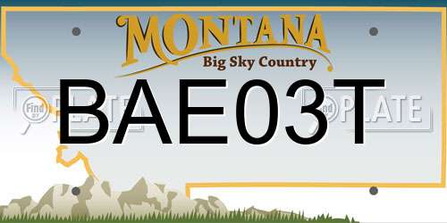 BAE03T Montana License Plate