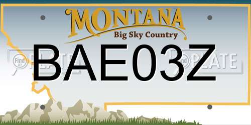 BAE03Z Montana License Plate