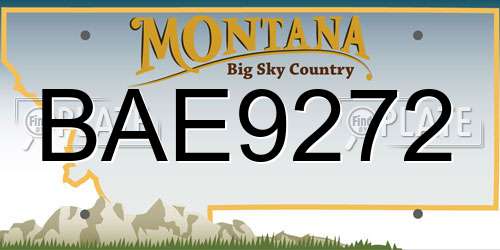 BAE9272 Montana License Plate