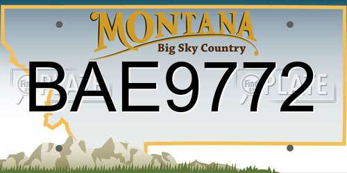 BAE9772 Montana License Plate