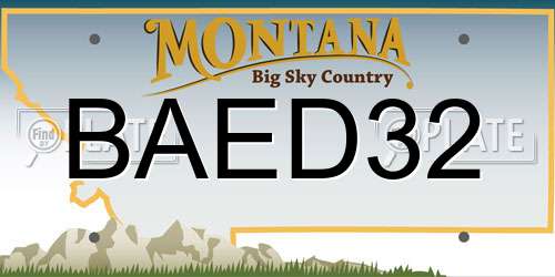 BAED32 Montana License Plate