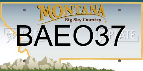 BAEO37 Montana License Plate