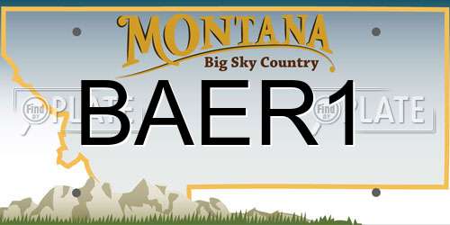 BAER1 Montana License Plate