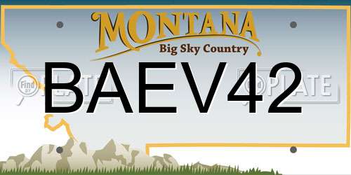 BAEV42 Montana License Plate