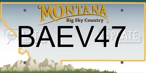 BAEV47 Montana License Plate