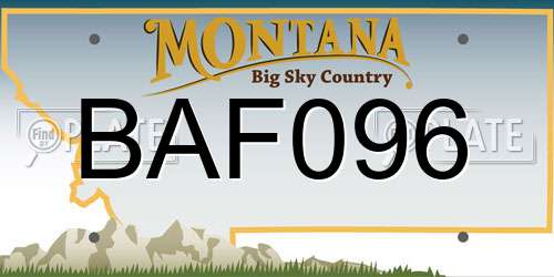 BAF096 Montana License Plate