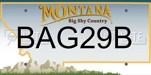 BAG29B Montana License Plate