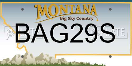 BAG29S Montana License Plate