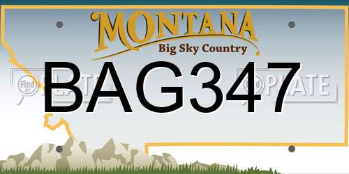 BAG347 Montana License Plate