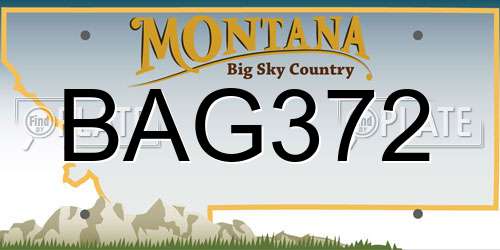 BAG372 Montana License Plate