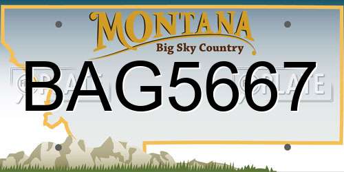 BAG5667 Montana License Plate
