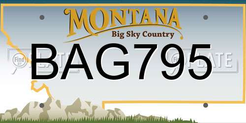 BAG795 Montana License Plate