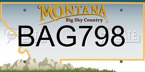 BAG798 Montana License Plate