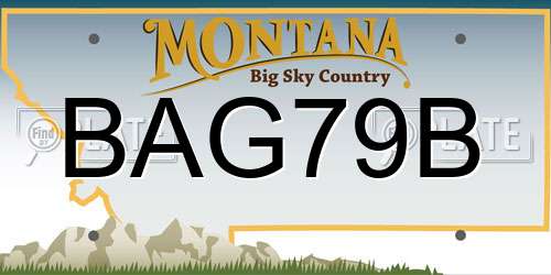 BAG79B Montana License Plate
