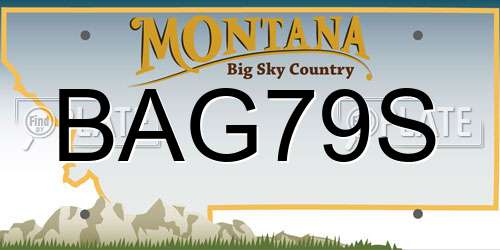 BAG79S Montana License Plate