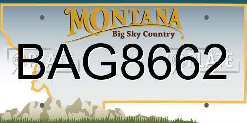 BAG8662 Montana License Plate