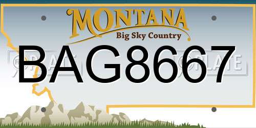 BAG8667 Montana License Plate