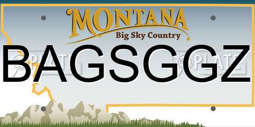BAGSGGZ Montana License Plate