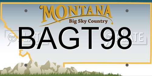 BAGT98 Montana License Plate