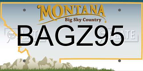 BAGZ95 Montana License Plate